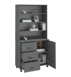 Buffet HAMAR Bois massif de pin Gris foncé