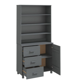 Buffet HAMAR Bois massif de pin Gris foncé