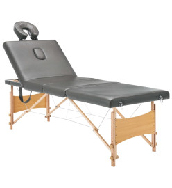 Table de massage avec 4 zones Cadre en bois Anthracite 186x68cm