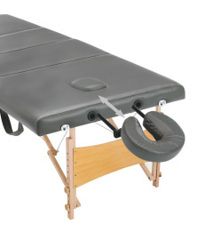 Table de massage avec 4 zones Cadre en bois Anthracite 186x68cm