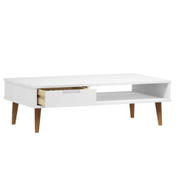 Table basse MOLDE Blanc 100x55x31 cm Bois de pin massif