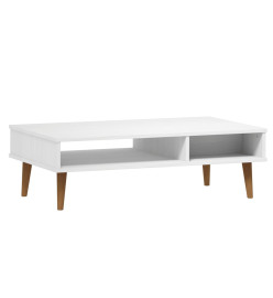 Table basse MOLDE Blanc 100x55x31 cm Bois de pin massif