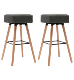 Chaises de bar lot de 2 gris foncé tissu