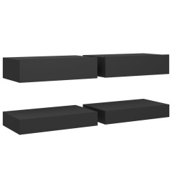 Meubles TV avec lumières LED 2 pcs gris 60x35 cm