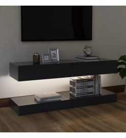 Meubles TV avec lumières LED 2 pcs gris 60x35 cm