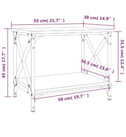 Table d'appoint Chêne marron 55x38x45 cm Bois d'ingénierie