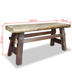 Banc Bois de récupération massif 100 x 28 x 43 cm