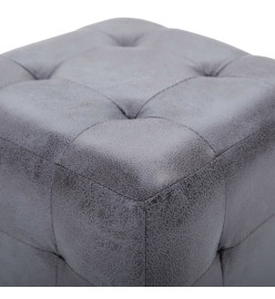 2 pcs Poufs Gris 30 x 30 x 30 cm Similicuir daim