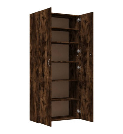 Armoire à chaussures Chêne fumé 80x35,5x180cm Bois d'ingénierie