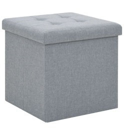 Tabouret de rangement pliable Gris clair Faux lin