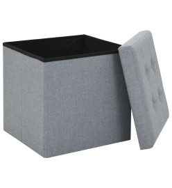 Tabouret de rangement pliable Gris clair Faux lin