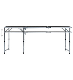 Table pliable de camping Gris Aluminium 180x60 cm