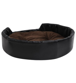 Lit pour chiens Noir et marron 90x79x20 cm Peluche et similicuir