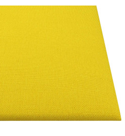 Panneaux muraux 12 pcs Jaune clair 30x30 cm Tissu 1,08 m²