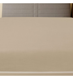 Draps-housses Jersey 2 pcs Taupe 100x200 cm Coton