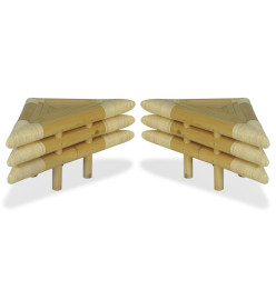 Table de chevet 2 pcs 60 x 60 x 40 cm Bambou naturel