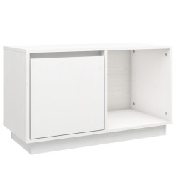 Meuble TV Blanc 74x35x44 cm Bois de pin massif