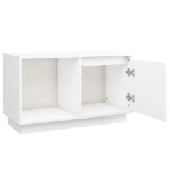 Meuble TV Blanc 74x35x44 cm Bois de pin massif