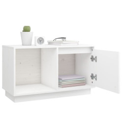 Meuble TV Blanc 74x35x44 cm Bois de pin massif