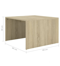 Tables basses gigognes 3 pcs Chêne Sonoma 60x60x38 cm Aggloméré