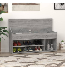 Banc à chaussures Sonoma gris 105x30x45 cm Bois d'ingénierie