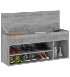 Banc à chaussures Sonoma gris 105x30x45 cm Bois d'ingénierie