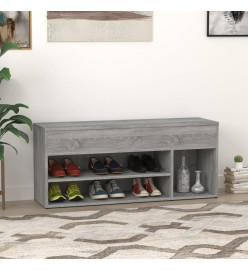 Banc à chaussures Sonoma gris 105x30x45 cm Bois d'ingénierie