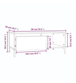 Table basse Noir 90x50x36,5 cm Bois d'ingénierie