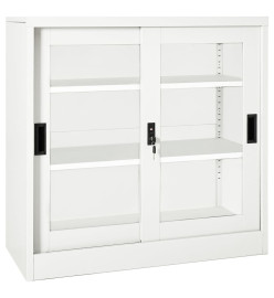 Armoire à portes coulissantes Blanc 90x40x90 cm Acier