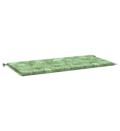 Coussin de banc de jardin motif de feuilles 120x50x3 cm