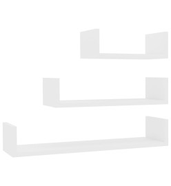Étagères murales 3 pcs Blanc Bois d'ingénierie