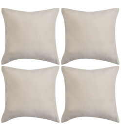 Housse de coussin 4 pcs 40 x 40 cm Polyester Faux Daim Beige