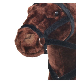 Jouet en peluche Cheval Marron foncé XXL