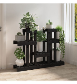 Support à plantes Noir 104,5x25x77,5 cm Bois massif de pin