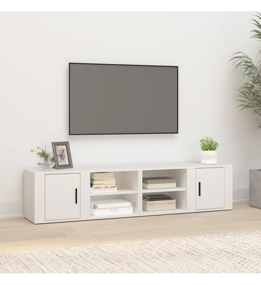 Meubles TV 2 pcs Blanc 80x31,5x36 cm Bois d'ingénierie