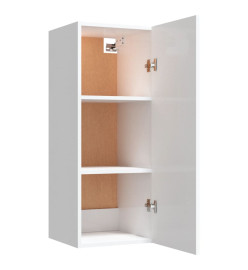 Armoire murale suspendue Blanc brillant 34,5x34x90 cm