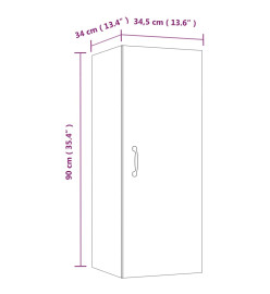 Armoire murale suspendue Blanc brillant 34,5x34x90 cm