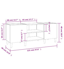 Armoire à disques chêne sonoma 121x38x48 cm bois d'ingénierie