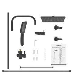 SCHÜTTE Ensemble de douche de tête MALLORCA noir mat