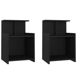 Tables de chevet 2 pcs Noir 40x35x60 cm Aggloméré