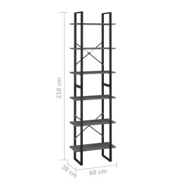 Étagère de rangement Gris 60x30x210 cm Bois d'ingénierie