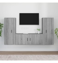 Ensemble de meubles TV 3 pcs Sonoma gris Bois d'ingénierie