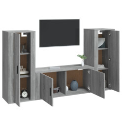 Ensemble de meubles TV 3 pcs Sonoma gris Bois d'ingénierie