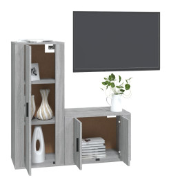 Ensemble de meubles TV 2 pcs Sonoma gris Bois d'ingénierie