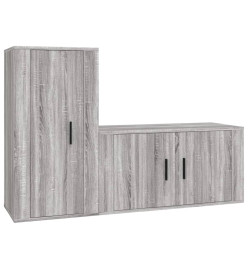 Ensemble de meubles TV 2 pcs Sonoma gris Bois d'ingénierie