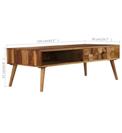 Table basse Bois Sesham massif avec finition miel 110x50x37 cm