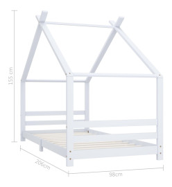 Cadre de lit d'enfant Blanc Bois de pin massif 90x200 cm