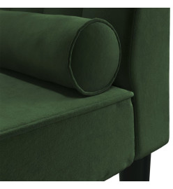 Chaise longue avec traversin vert foncé velours