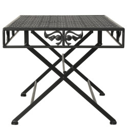 Table basse pliante Style vintage Métal 100 x 50 x 45 cm Noir