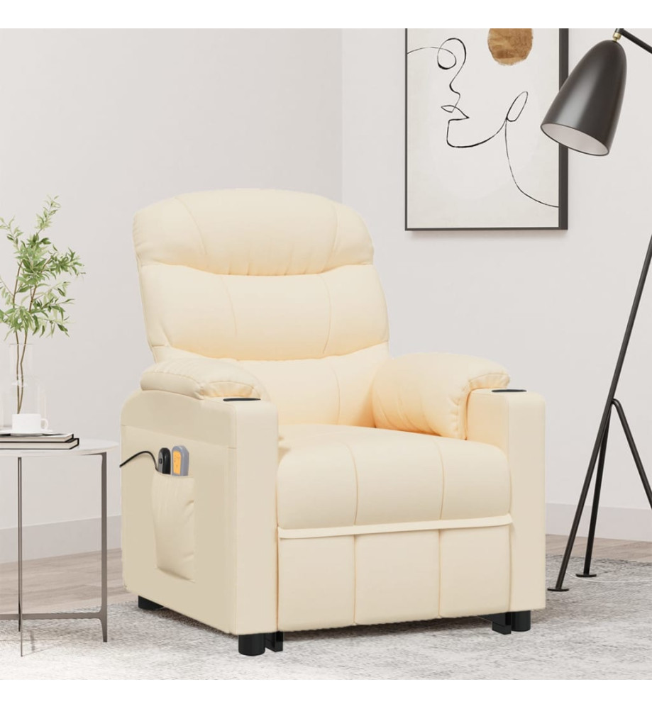 Fauteuil de massage Crème Tissu